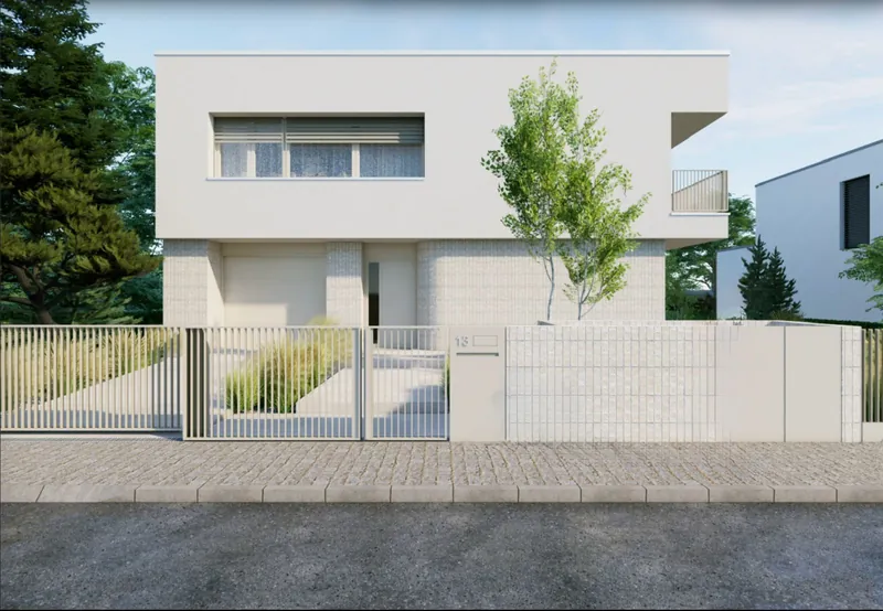 3D vizualizácia domu s plochou strechou